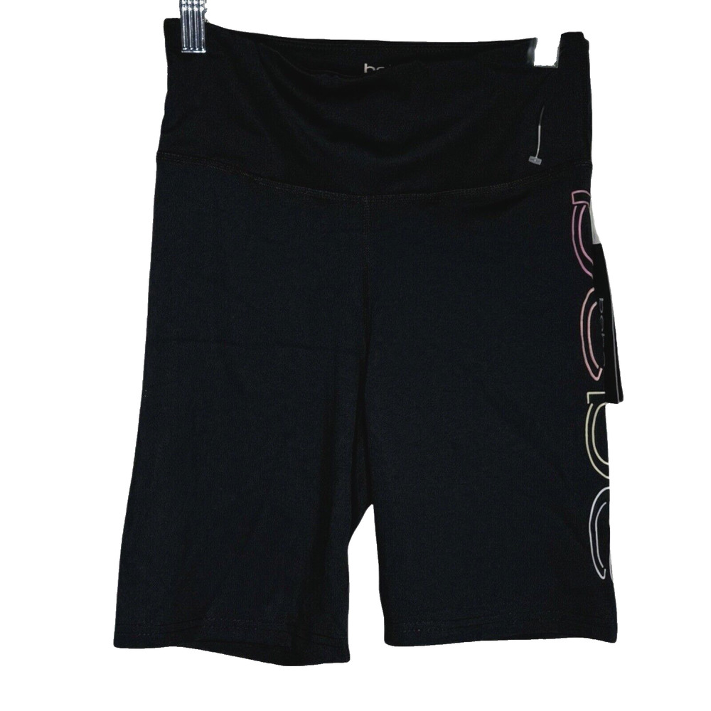 Bebe Shorts Womens Small Black Bike Shorts Logo Gym Training‎ Casual Athleisure